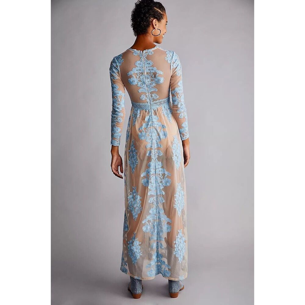 New Free People For Love & Lemons Temecula Maxi Dress Size L - Picture 2 of 9